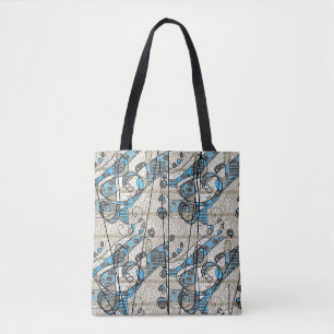 Musical Blues Tote Bag
