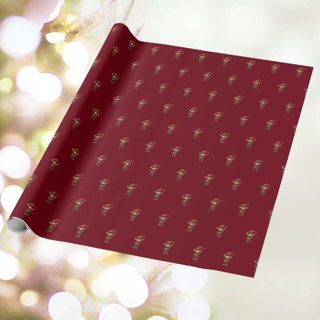 Musical Boy Christmas Elf Wrapping Paper (Creator Uploaded)
