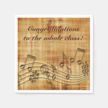 Musical Brown Paper Party Napkins