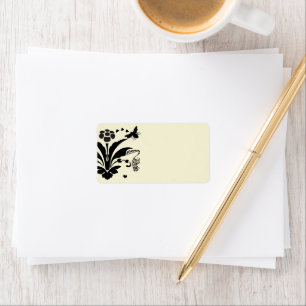 Musical Bumble Bee Damask Address Labels