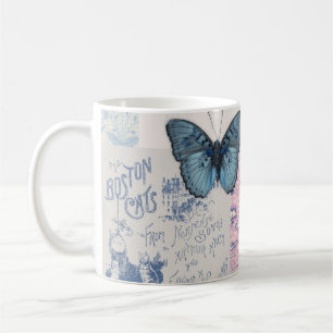 Musical Butterfly Mug in Blue and white