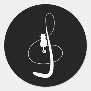 Musical Cat Music Kitty Feline Musician Tee Classic Round Sticker