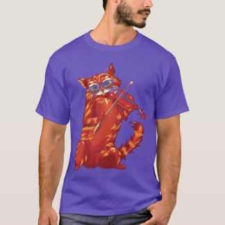 Musical Cat Plays Violin Orchestra Classic Music b T-Shirt
