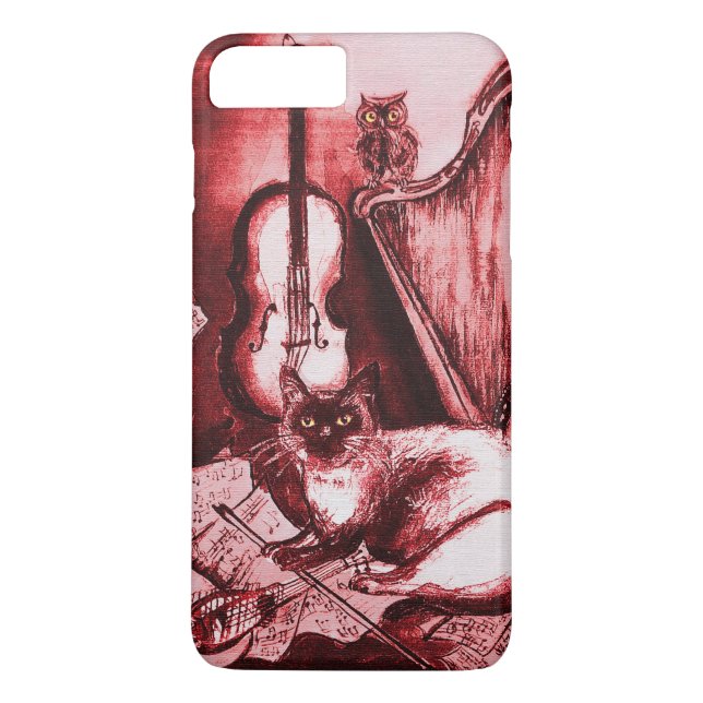 MUSICAL CAT ,Red and White Case-Mate iPhone Case (Back)