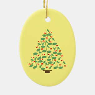Musical Christmas Tree Ceramic Ornament