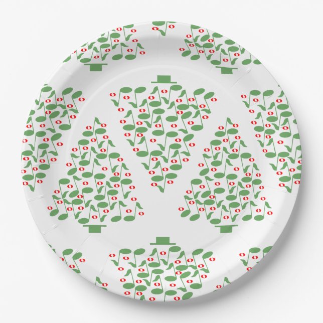 Musical Christmas Tree  Paper Plate (Front)