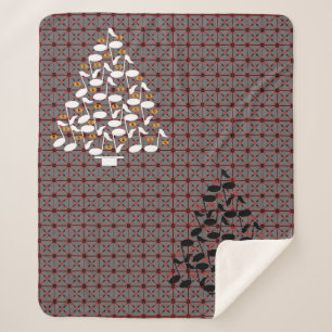 Musical Christmas Tree Sherpa Blanket