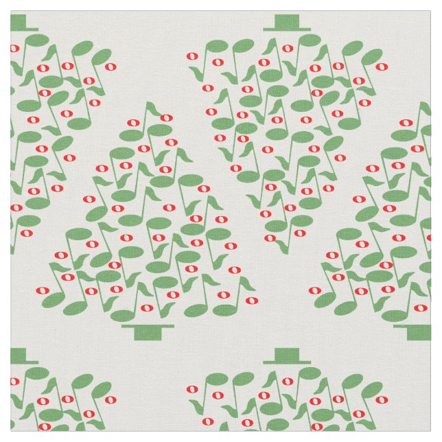 Musical Christmas Trees Fabric (Close Up)