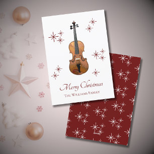 Musical Christmas Violin Holiday Card