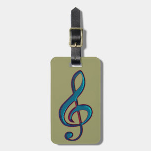 musical clave note luggage tag