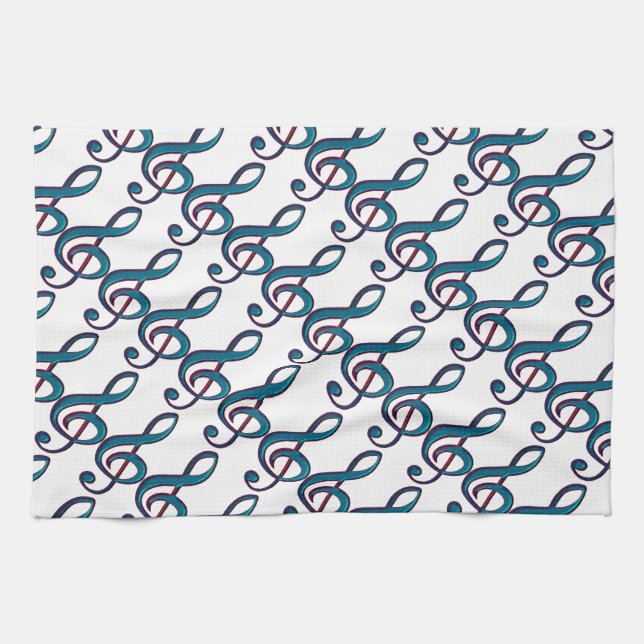 Musical Clave Note Tea Towel (Horizontal)