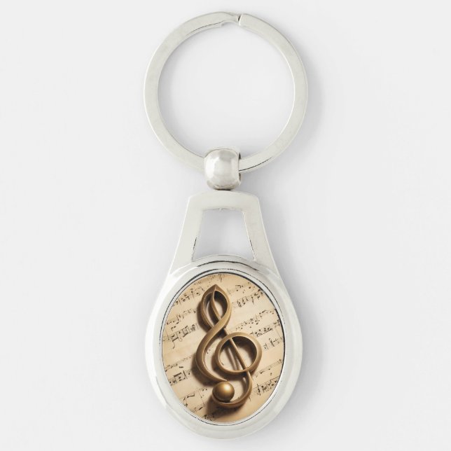 Musical Clef Note Key Ring (Front)