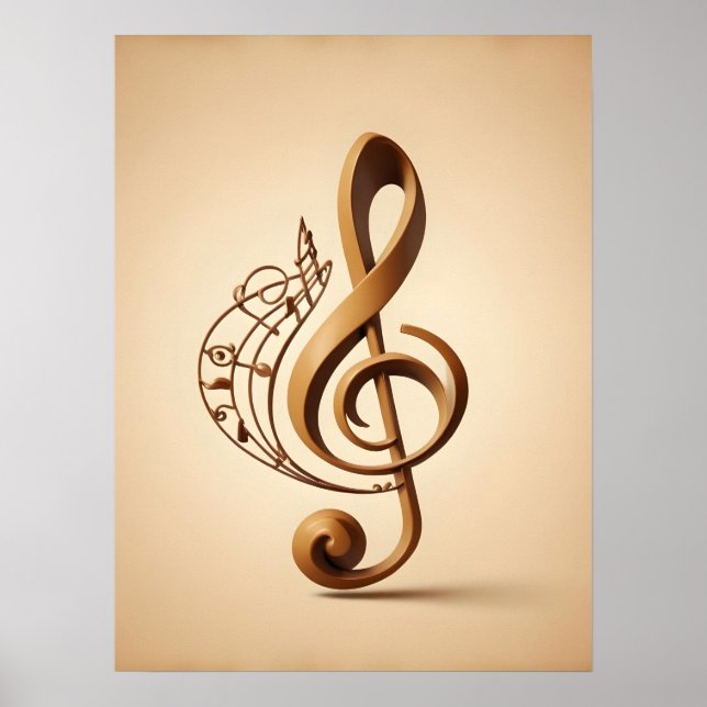 Musical Clef Note Poster (Front)