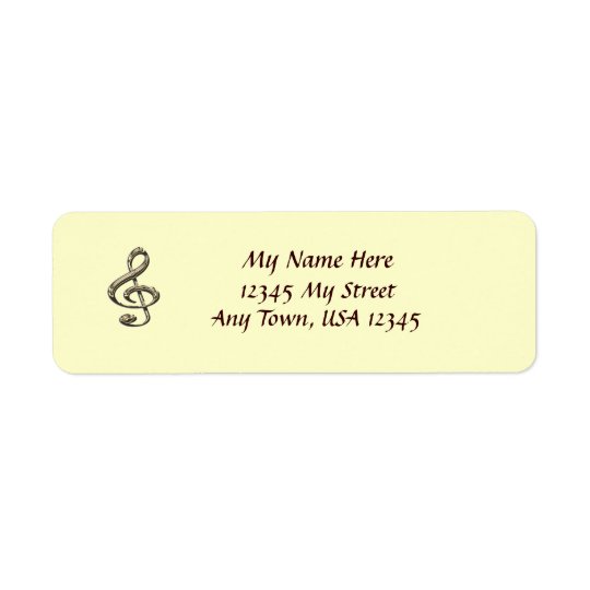 Musical Clef Return Address Labels