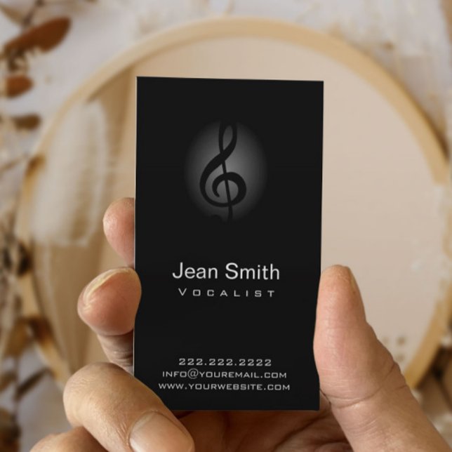 Musical Clef Symbol Elegant Vocalist Singer Music Business Card (Creator Uploaded)