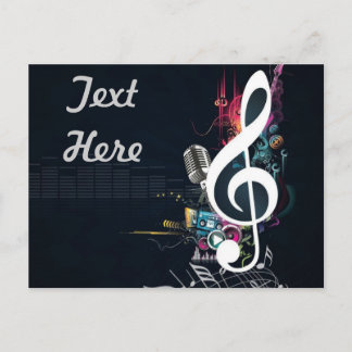 Musical Cleft Note Abstract Postcard