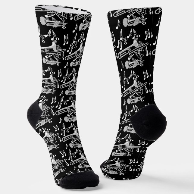  Musical Cobwebs Socks (Angled)