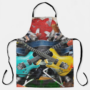 Musical Collage: Colourful Rhythmic Background. Apron