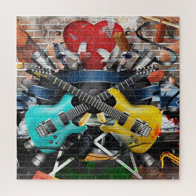 Musical Collage: Colourful Rhythmic Background. Jigsaw Puzzle (Vertical)