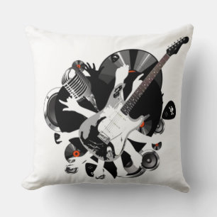 Musical Collage Music Lovers Throw Pillow