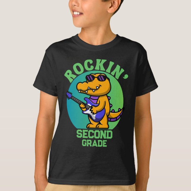 Musical Crocodile Back To School  Customised Grade T-Shirt (Front)