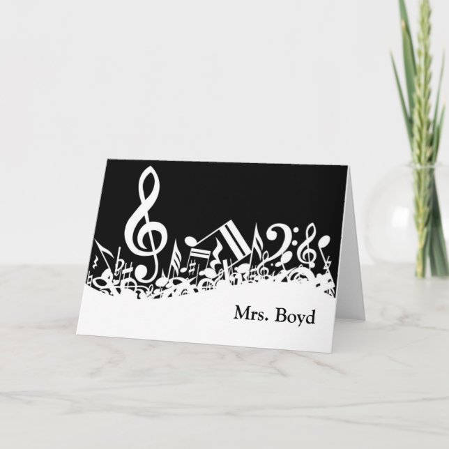 Musical Customisable Note Cards (Front)