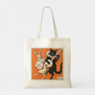 Musical Dancing Rabbit and Cat  Tote Bag