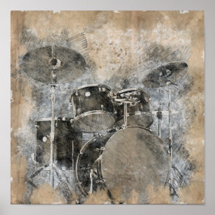 Musical drum kit. poster