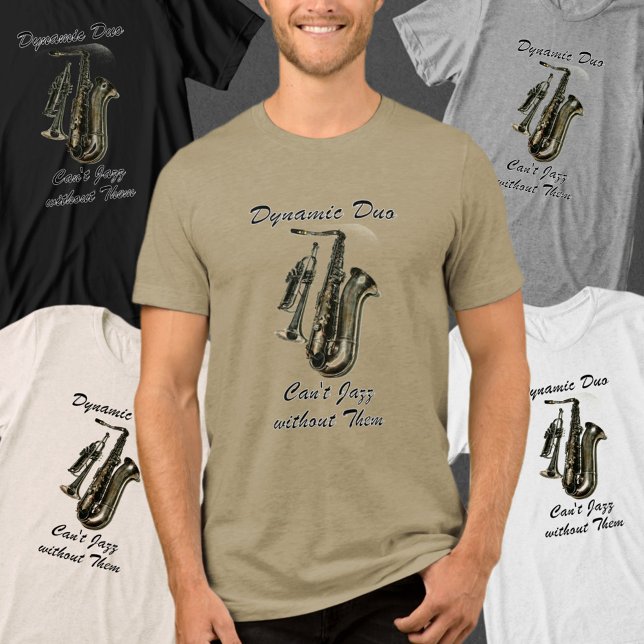 Musical Duo Horn & Sax Jazz Tri-Blend Shirt (Creator Uploaded)