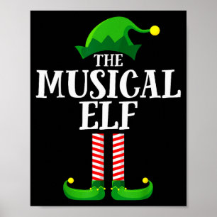 Musical Elf Matching Family Group Christmas Party Poster