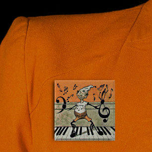 Musical Elf Note on Piano Button