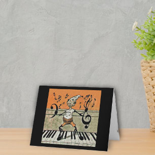 Musical Elf Note on Piano Note Card