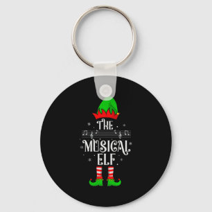 Musical Elf Xmas Christmas Matching Family Elf Squ Key Ring