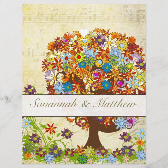 Musical Enchanted Forest Flower Tree Wedding (Front)
