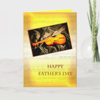 Musical Father's day card with a violin