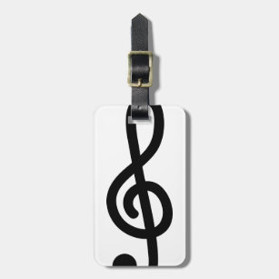 Musical G Treble clef note travel luggage tags