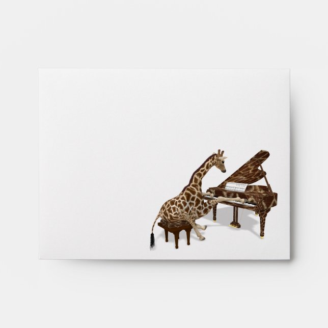 Musical Giraffe Plays Grand Piano Envelope (Front)