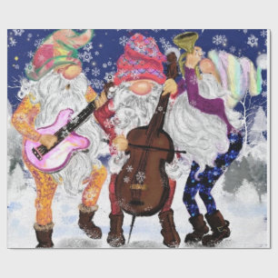 Musical Gnomes Christmas Wrapping Paper
