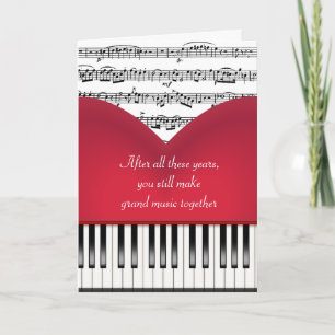 Musical Grand Piano Heart For Anniversary Card