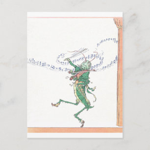 Musical Grasshopper Playing Violin Postcard