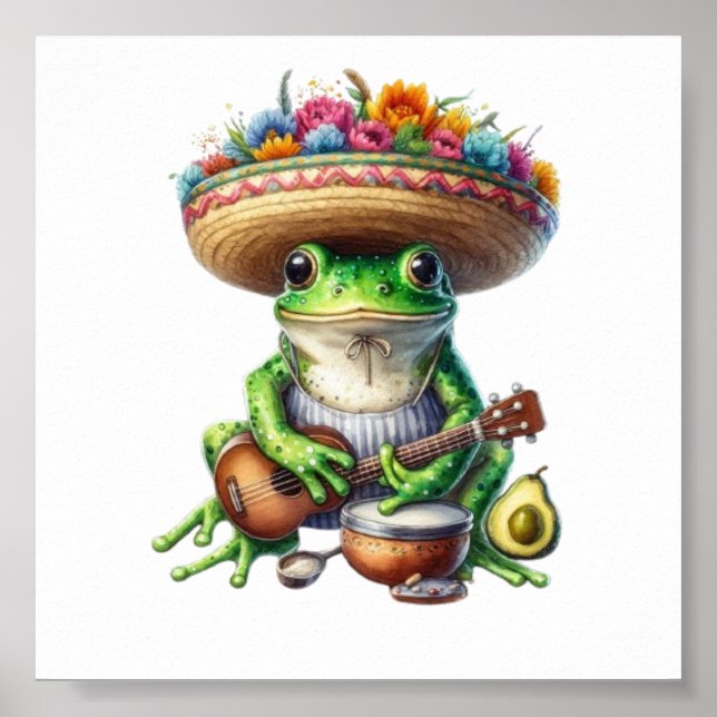 Musical Green Frog Poster (Front)