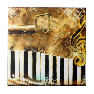 Musical Grunge Ceramic Tile