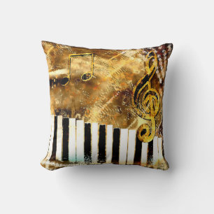 Musical Grunge Throw PIllow