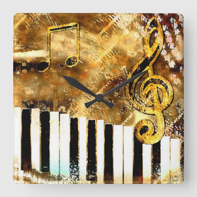 Musical Grunge Wall Clock (Front)