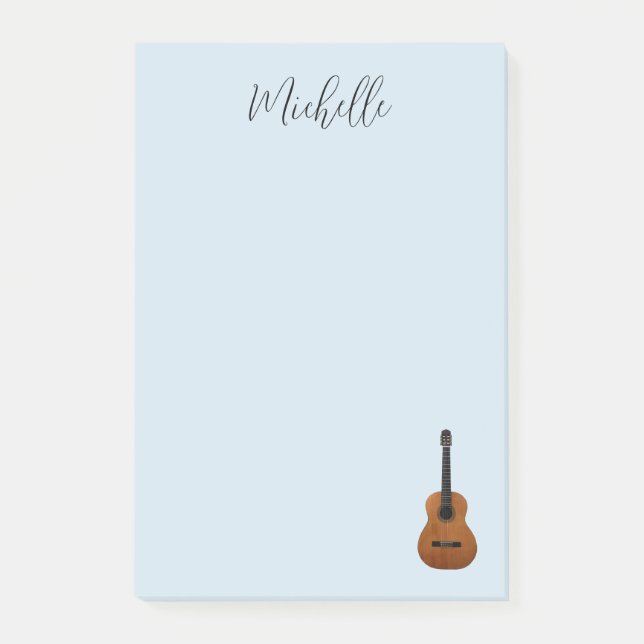 Musical Guitar Elegant Script Typography Post-it Notes (Front)