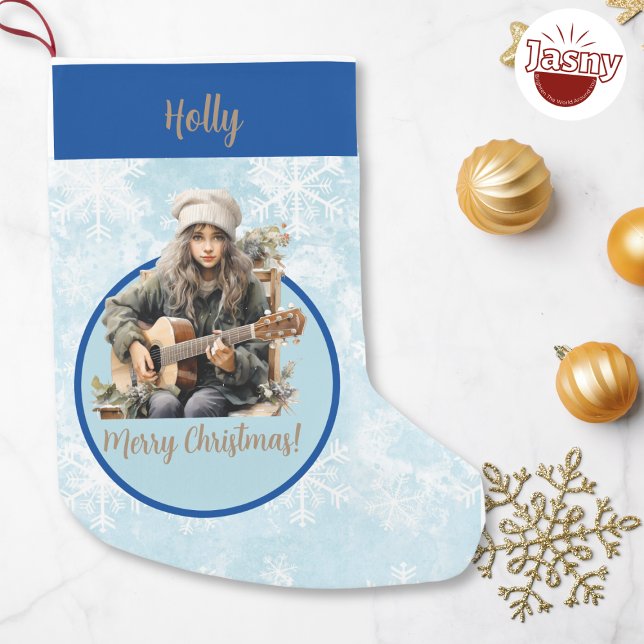 Musical Guitar Girl Christmas Stocking (Creator Uploaded)
