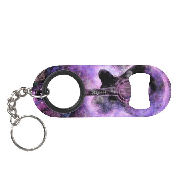 Musical Guitar Keychain Bottle Opener (Back Horizontal)