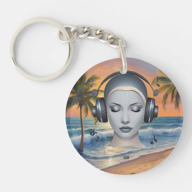 Musical Headphones Key Ring (Front)