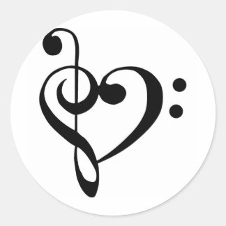 Musical Heart Classic Round Sticker