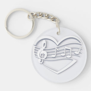 Musical heart key ring